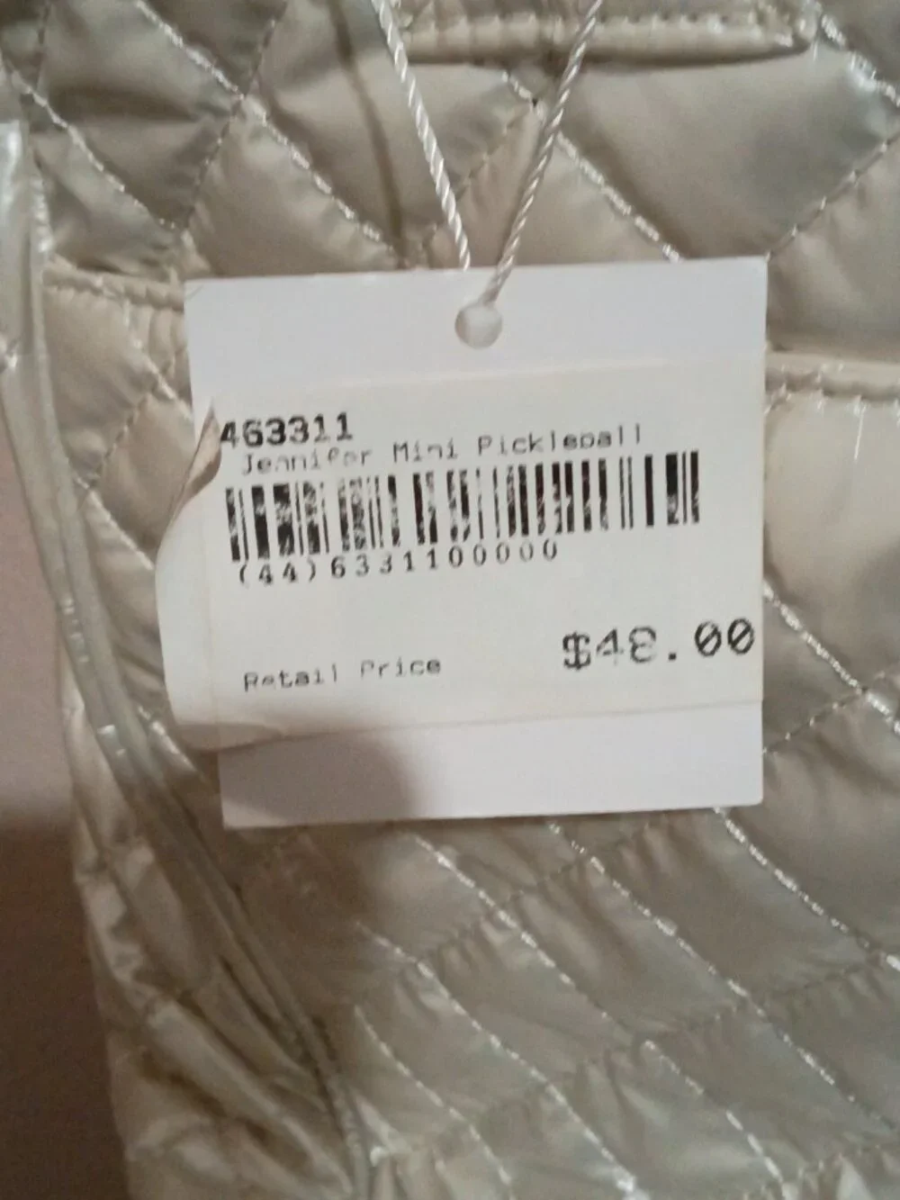 Lemonbella Jennifer Quilted Pickleball Tote Handbag Diamond Pearl New with Tags - Picture 3 of 16